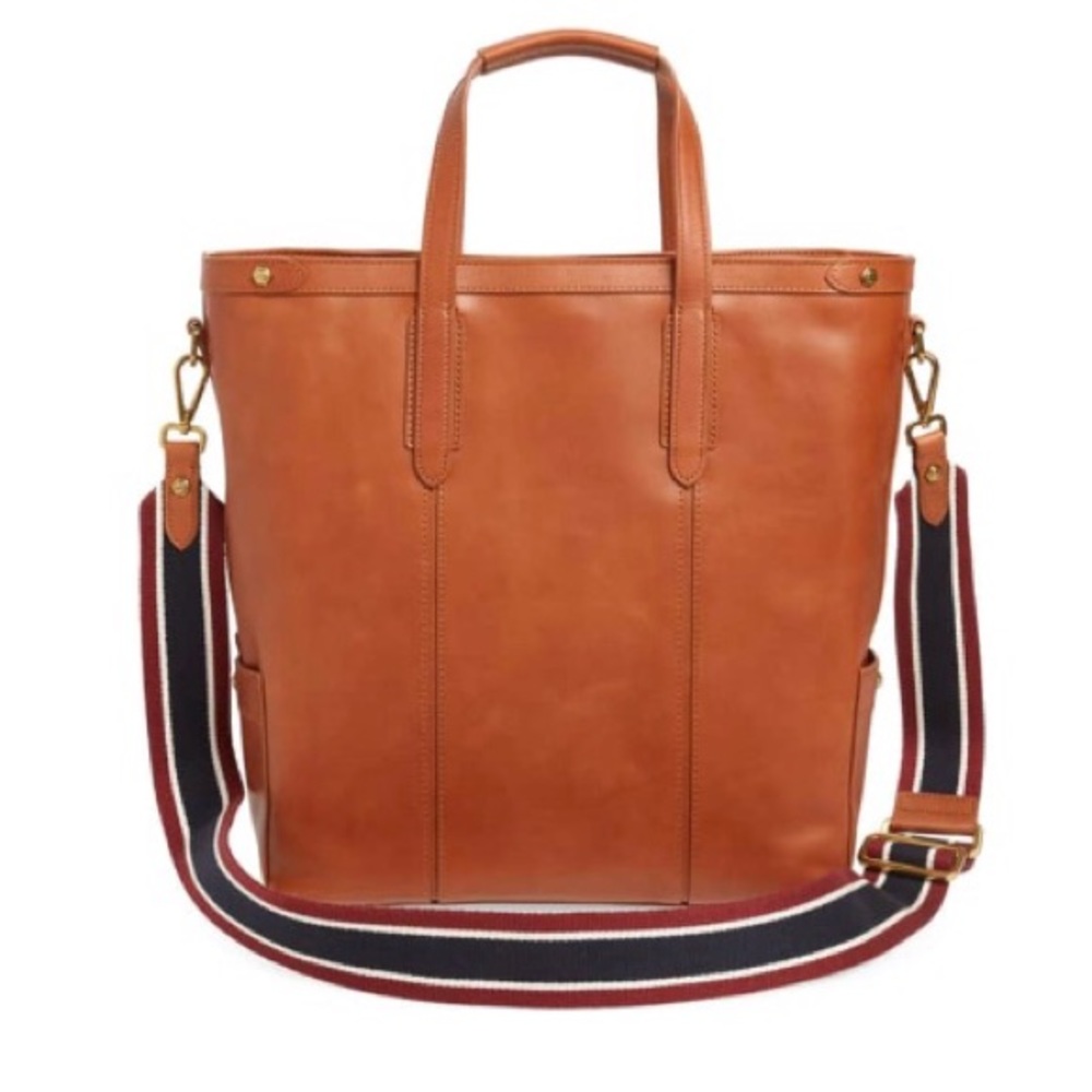 J. Crew Oar Stripe Men’s Luxurious Leather Tote